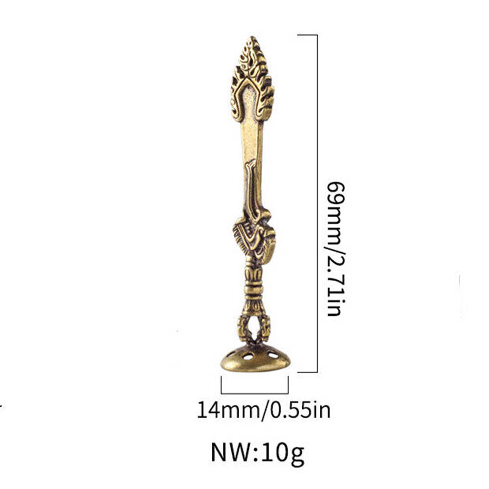 Retro Sword Carving Smoking Pipe Tamper Tobacco Tamping Tool Press Artware Brass