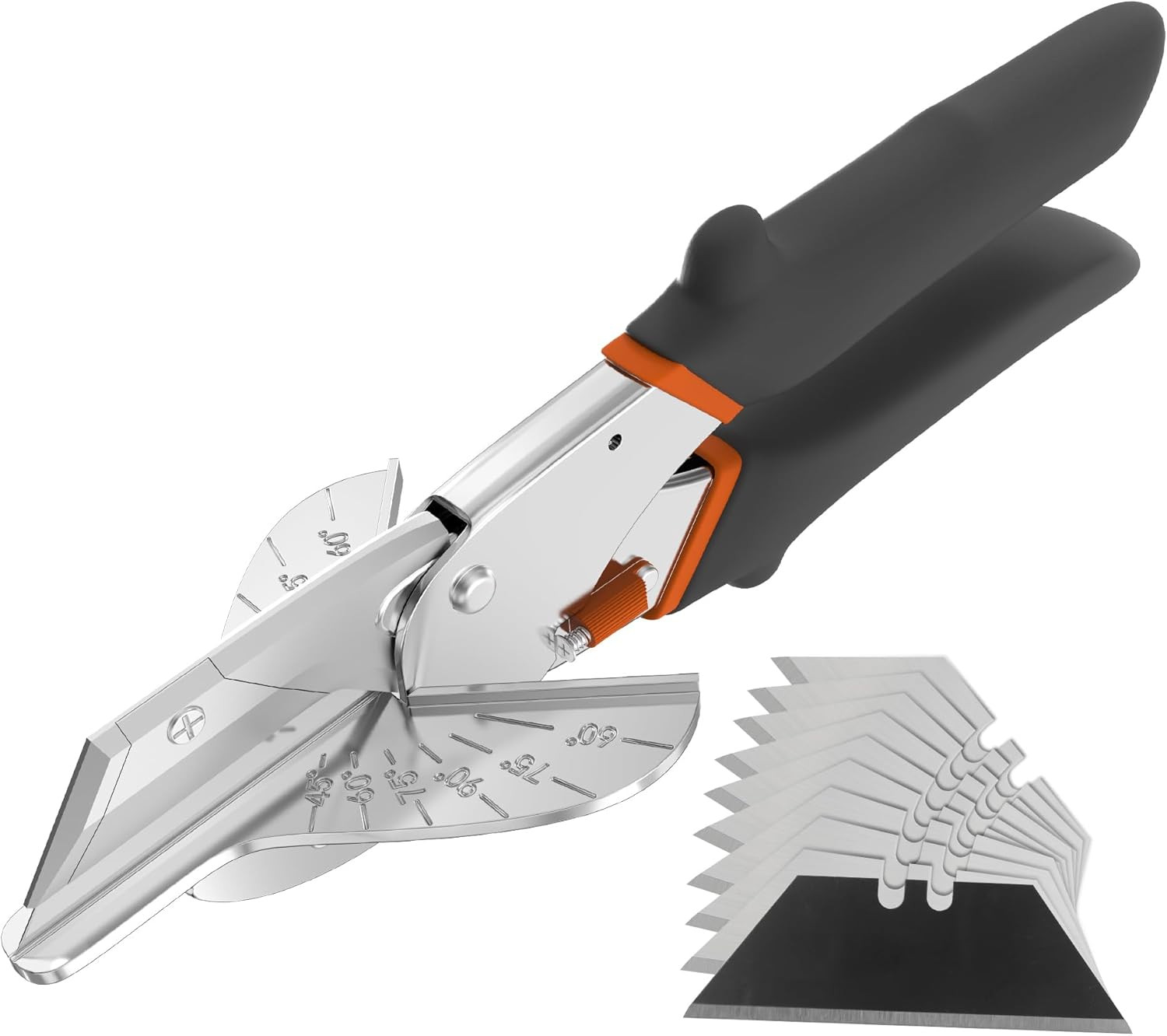Multi-Angle Miter Shear Cutter with 10 Extra Blades, 45-135 Degree Adjustable Sc