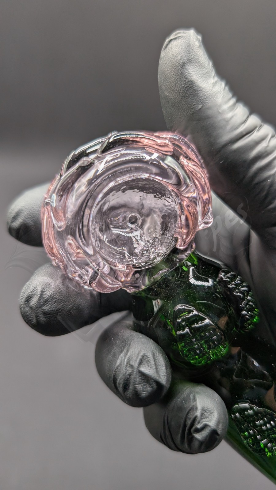 4.5″ Tobacco Smoking Pipe Bowl Glass Hand Pipe Pink Flower