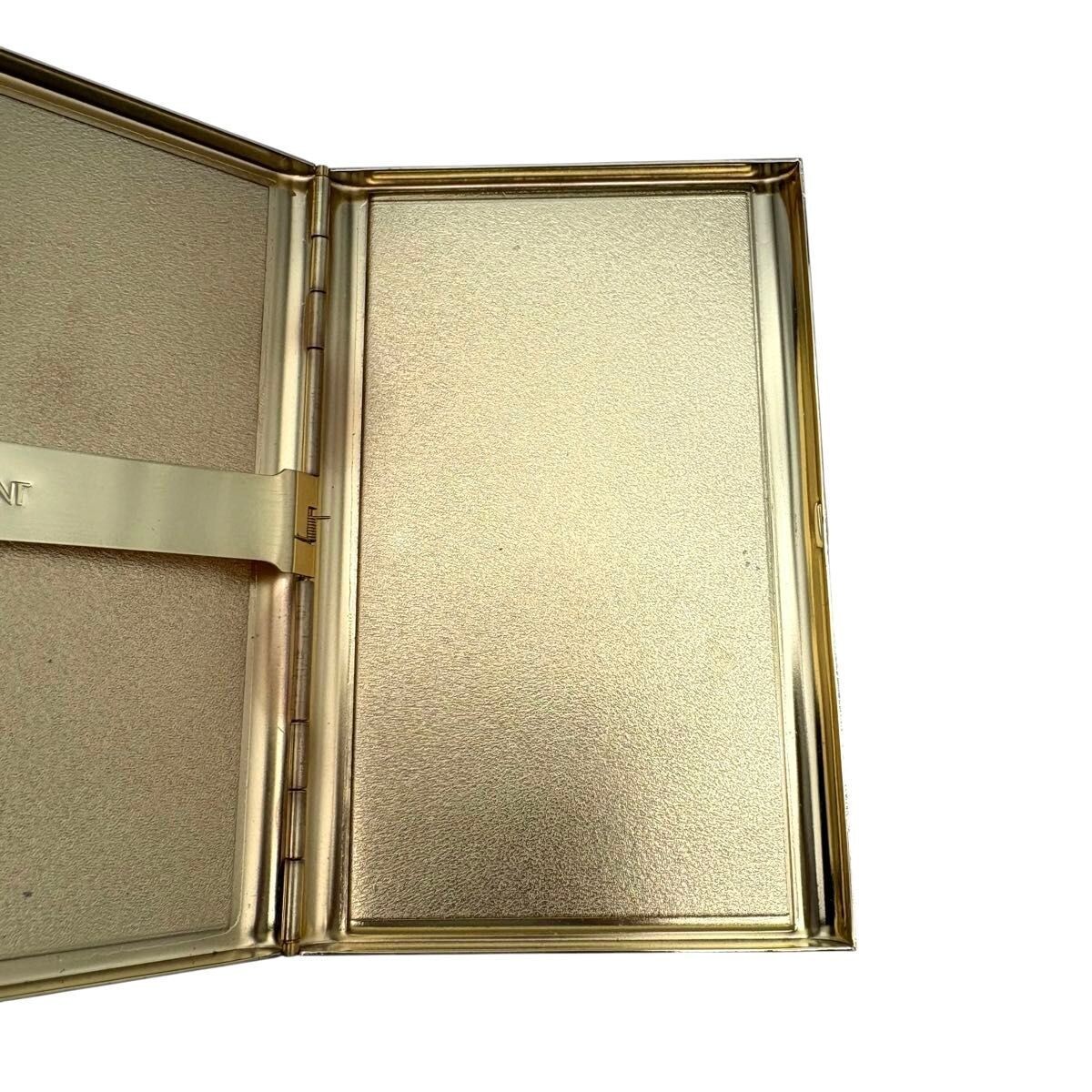 Yves Saint Laurent YSL Cigarette Case Card Holder Vintage Gold Red Black Auth