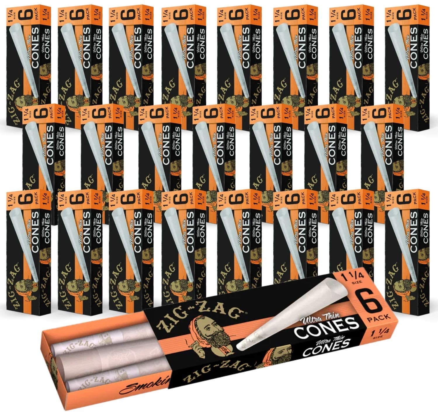 Pre Rolled Cones 1 1/4 Size Ultra Thin (24-6 Packs) – Slow Burning Pre Rolled…