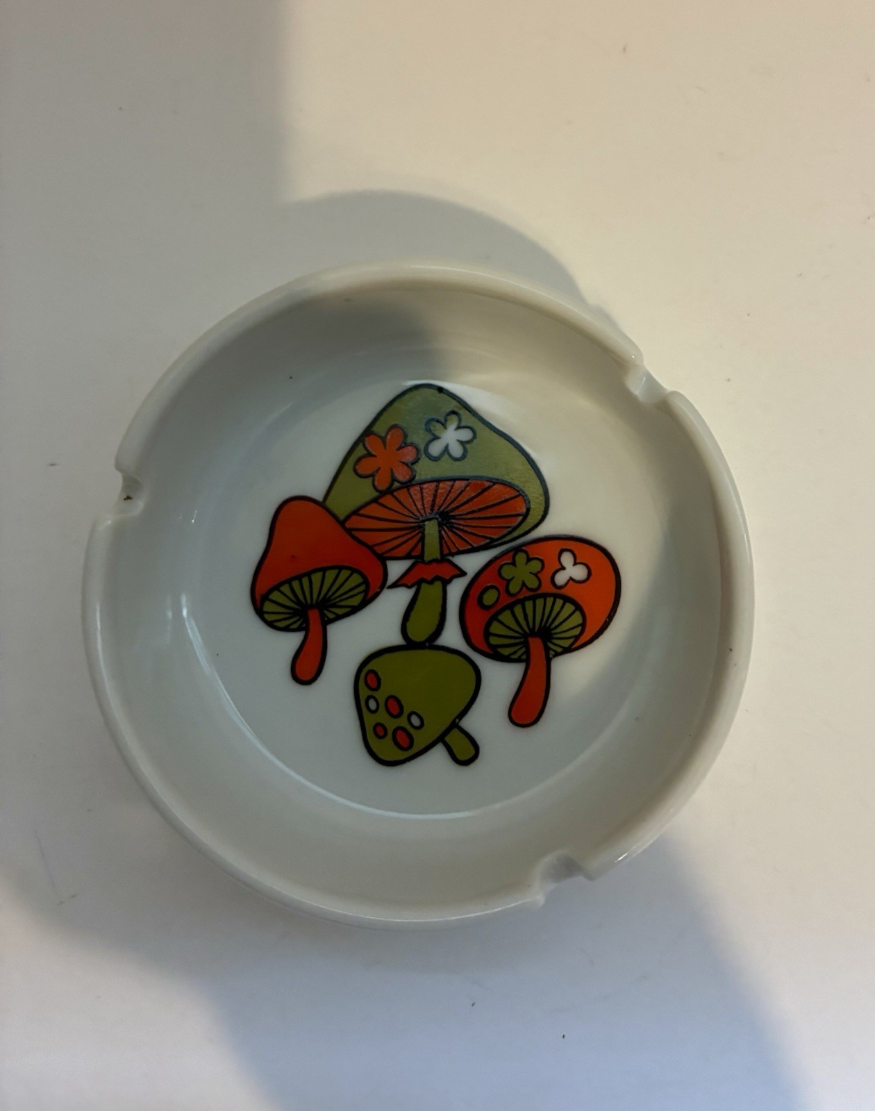 Vintage 70’s Takahashi White Mushroom Ashtray San Francisco Japan Hippie Groovy