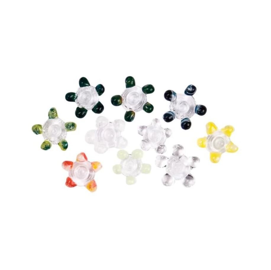 10 Pieces Daisy Glass Pipe Screens Reusable & Heat Resistant – 6mm to 9mm