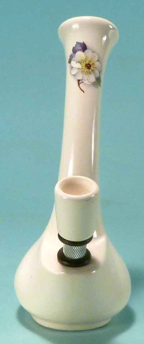 Daisy Flowers Ceramic Glass Bud Vase Tobacco Smoking Water Pipe Hookah Bong USA