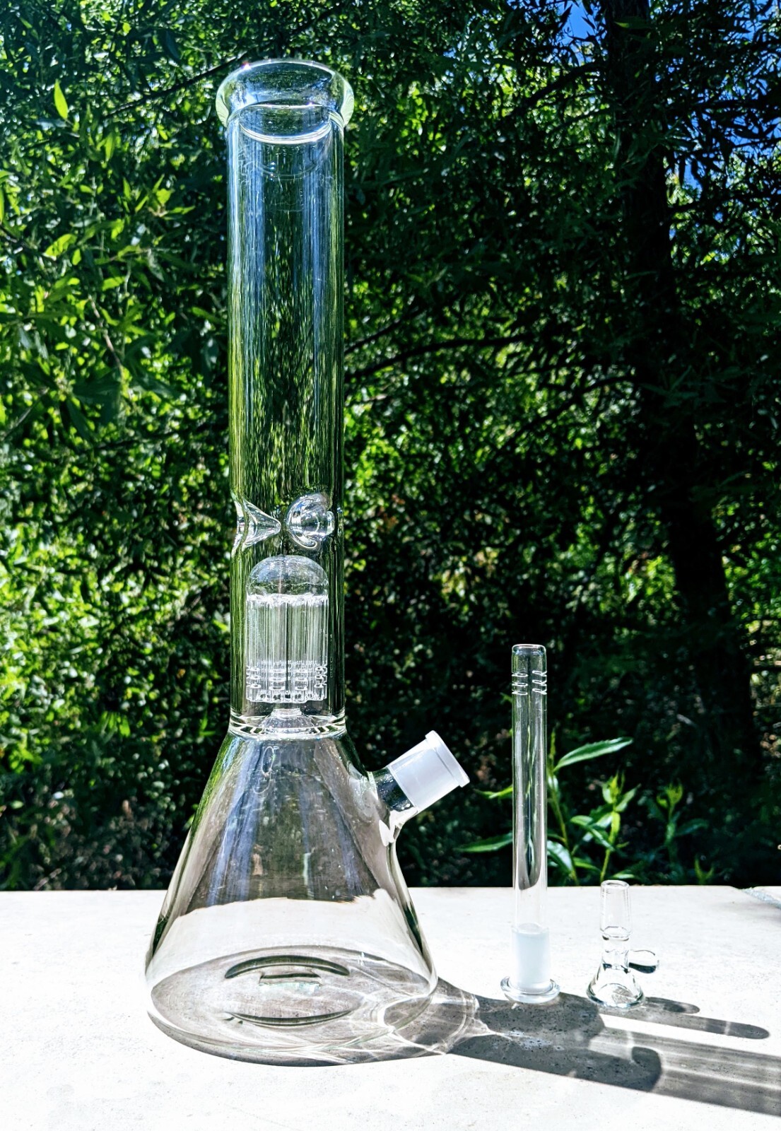 16 Inch Big Heavy Tree Perc Glass Bong Quality Tobacco Smoking Water Pipe Hookah