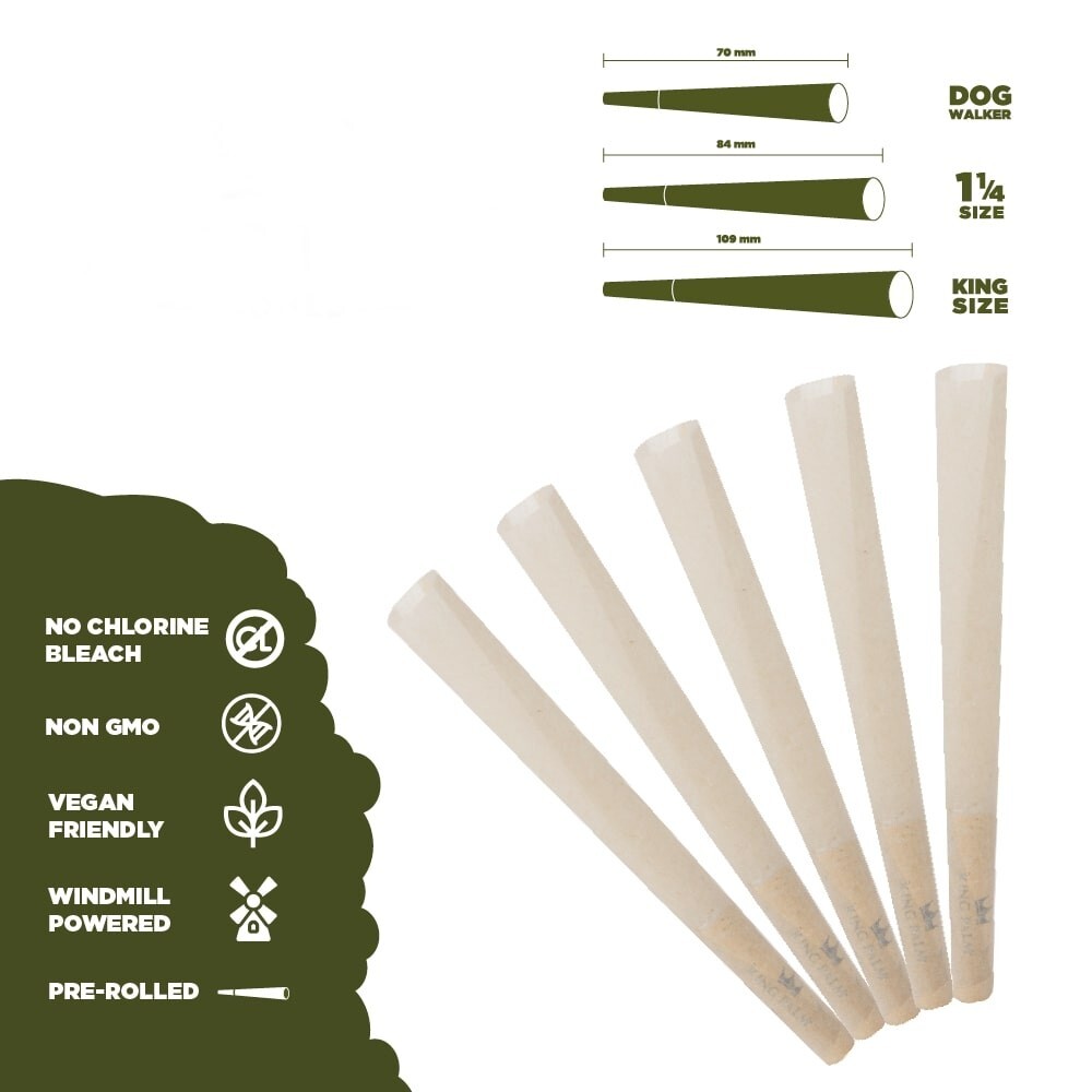 King Palm | 1 1/4 Size | Pre-rolled Cones Holds 0.75 Gram | 100 Pack Tube
