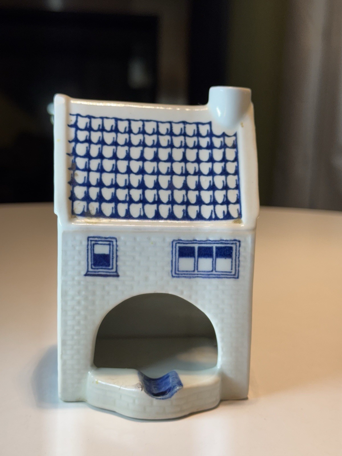 Unique Vintage Deft House Ashtray/hand Painted/Delft Holland Blue Canal House.