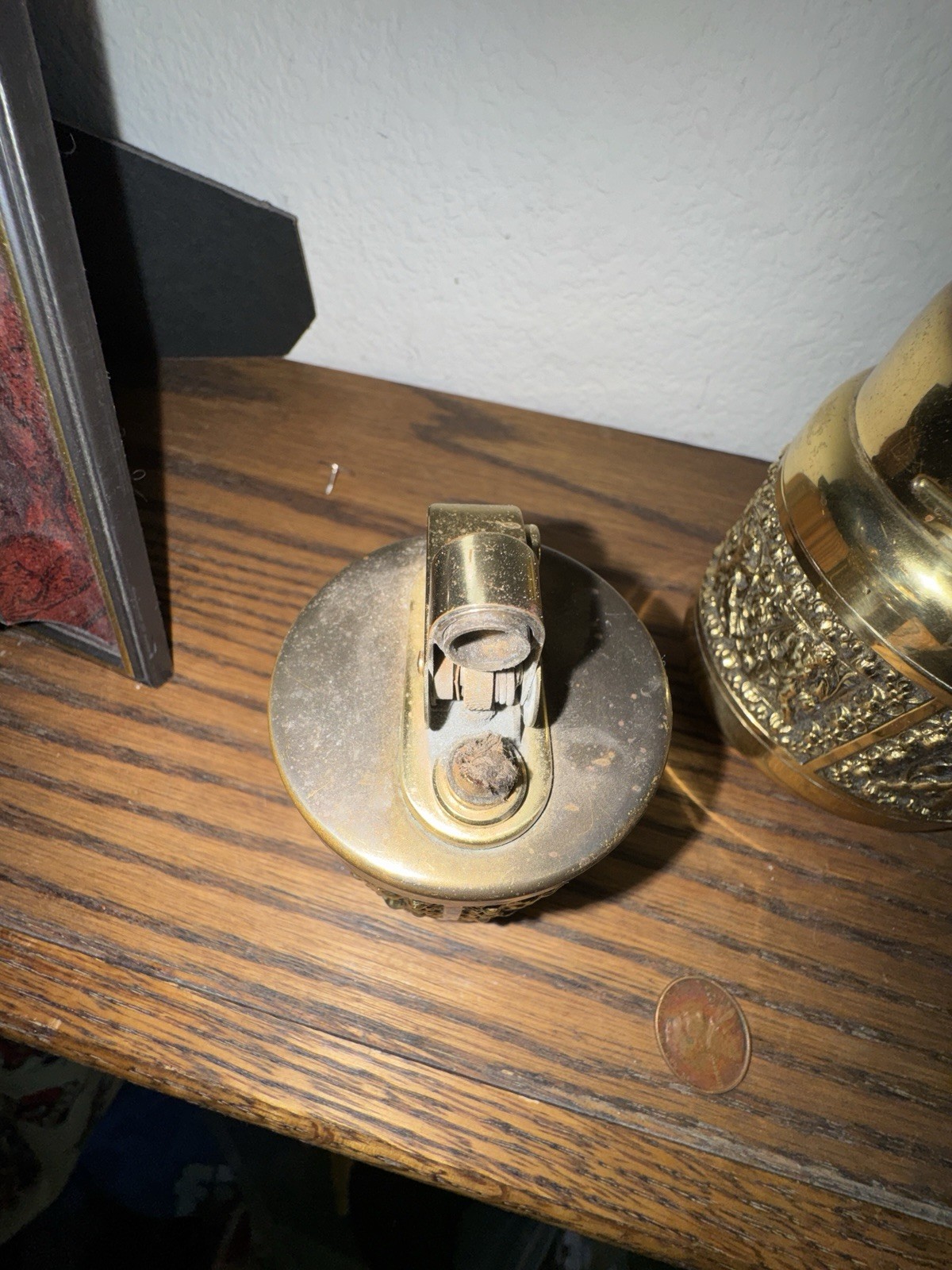 Brass Cigarette Dispenser And Lighter Cherub Design 1960s Erhard & Sohne NICE