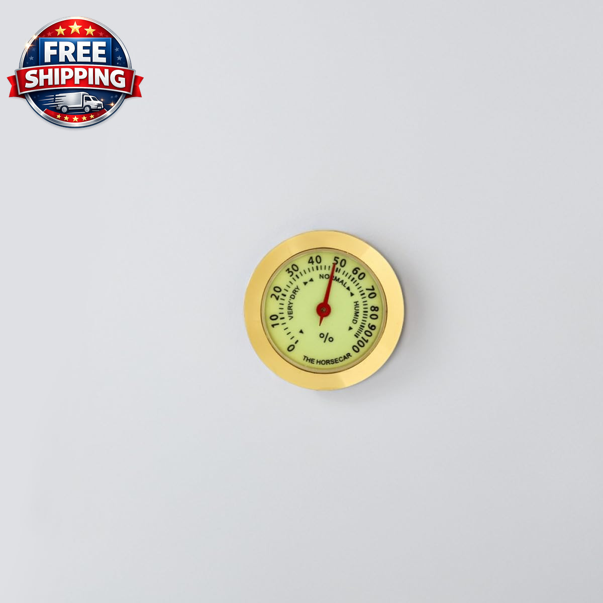 2Pcs Small Mechanical Analog Hygrometer for Cigar Humidor with Luminous Dial, Ac