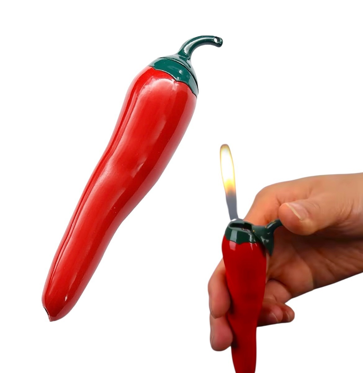 NEW Fun Novelty Red Chili Pepper Shaped Cigarette Lighter Refillable For Foodies