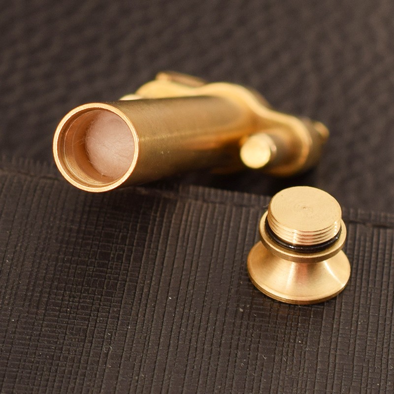Windproof Brass Pipe Lighter Slim Vintage Kerosene Flint Portable Metal Gadget..