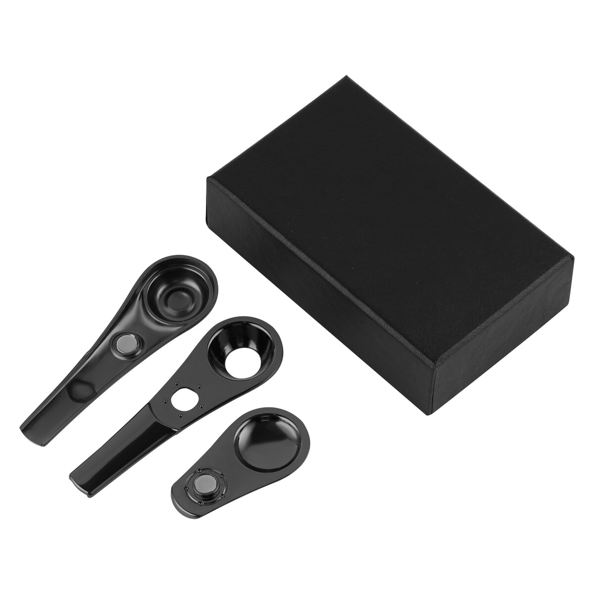 Portable Smoking Pipe Magnetic Metal Spoon Silver With Gift Box fit Men Gift USA