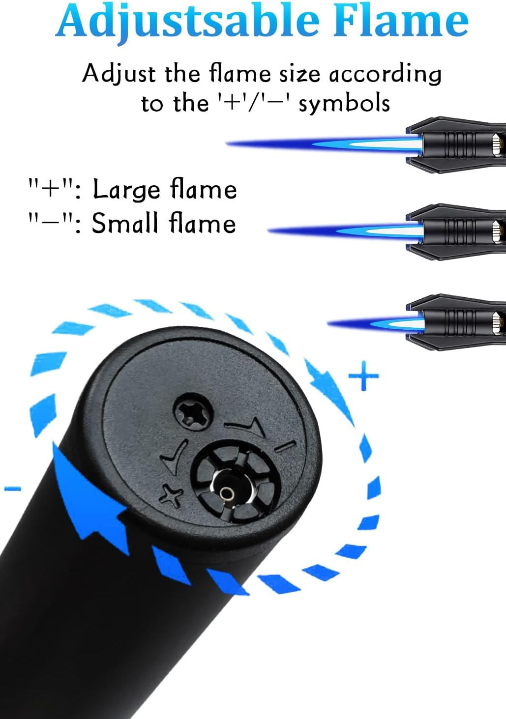 Torch Lighter – Windproof Jet Flame Refillable Butane Lighter with Adjustable F