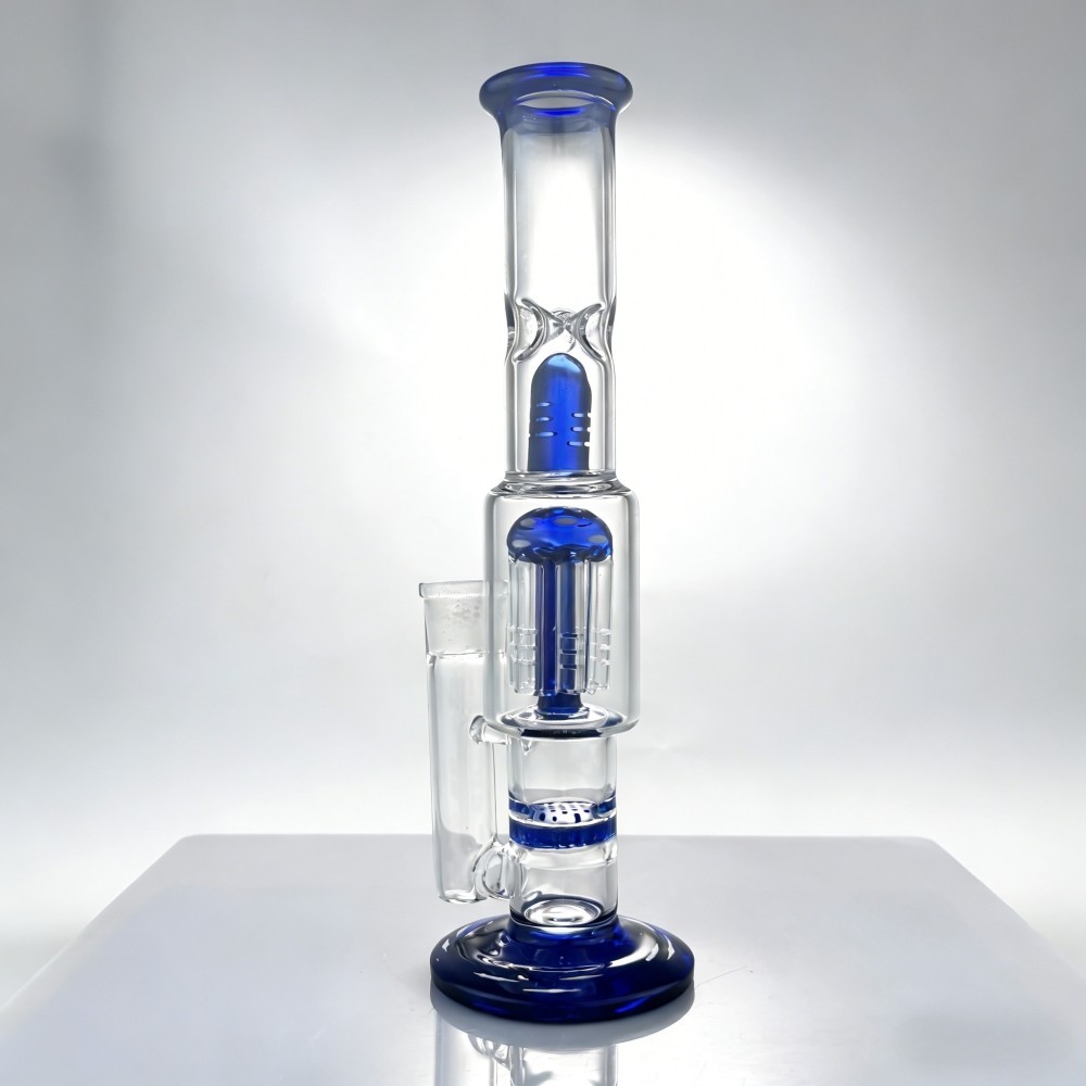 10” Honeycomb Jellyfish Dual Perc Glass Bong Water Pipe Bubbler w/Bowl USA