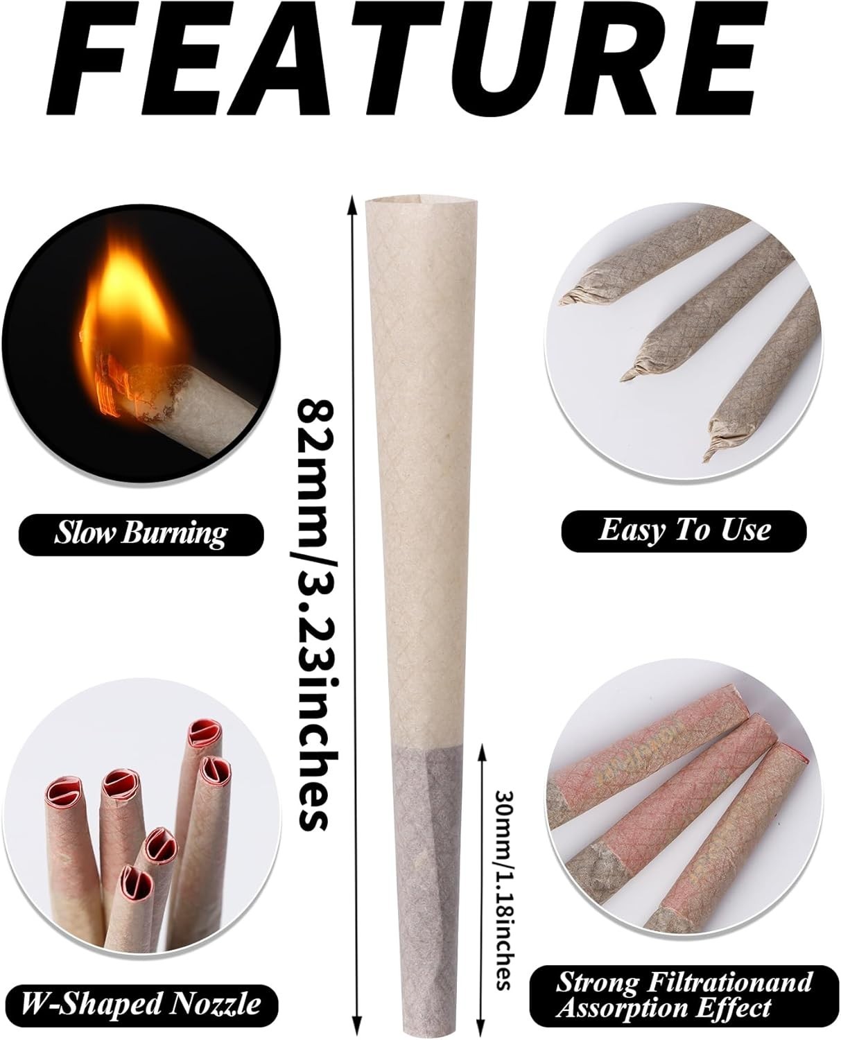 Flavored Pre Rolled Cones with Pop Filter Tips – 6 Unique 1 1/4 Size Delights