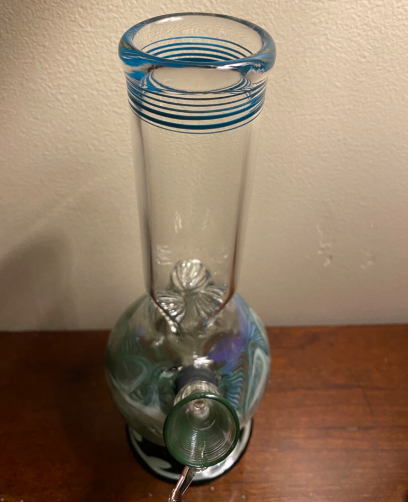 Glass Water Pipe with Ice Catch – 10″ x 1.5″ with 9mm Pull Bowl