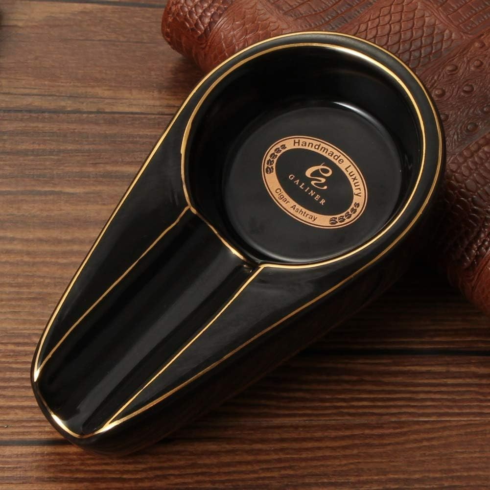 Galiner Cigar Ashtray Travel Ceramic Ashtray for Cigars Outdoor Cigar Ash Tray A