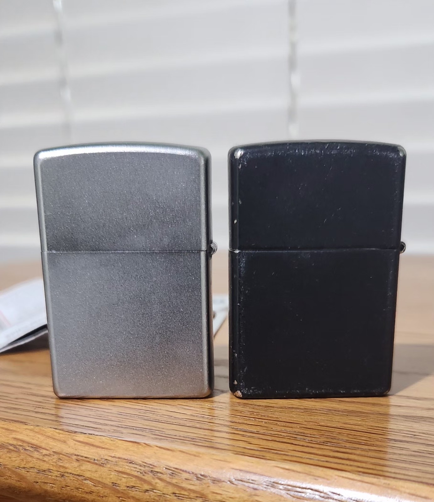 Lot of 2 Zippo Lighters-2007 Brushed Chrome (New) & 2000 Matte Black (Used)