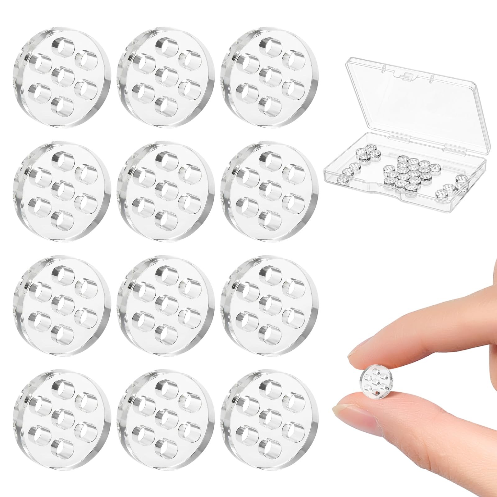 30pcs 8mm Glass Pipe Screens 7-Hole Honeycomb Reusable Bowl Filters with Box