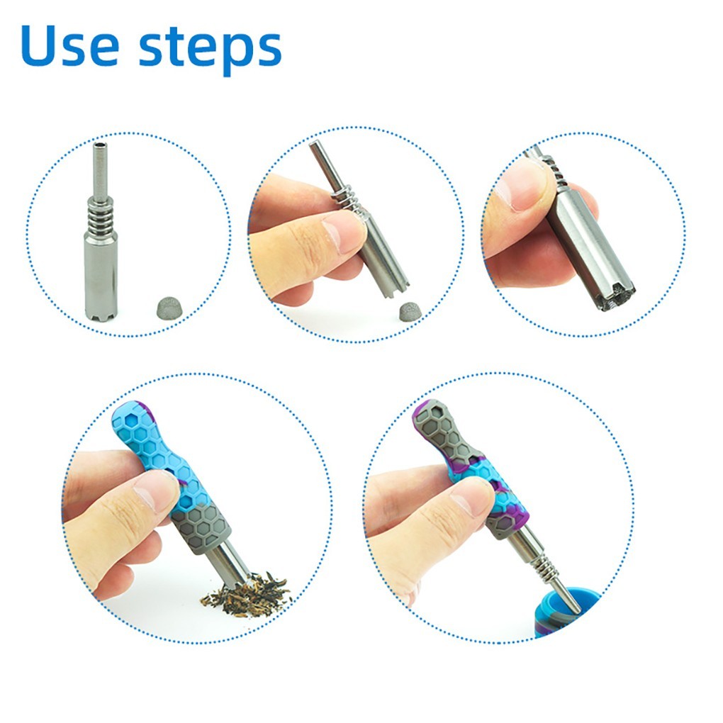 KUVIS Silicone Honey Straw Titanium Kit with 3 Functions