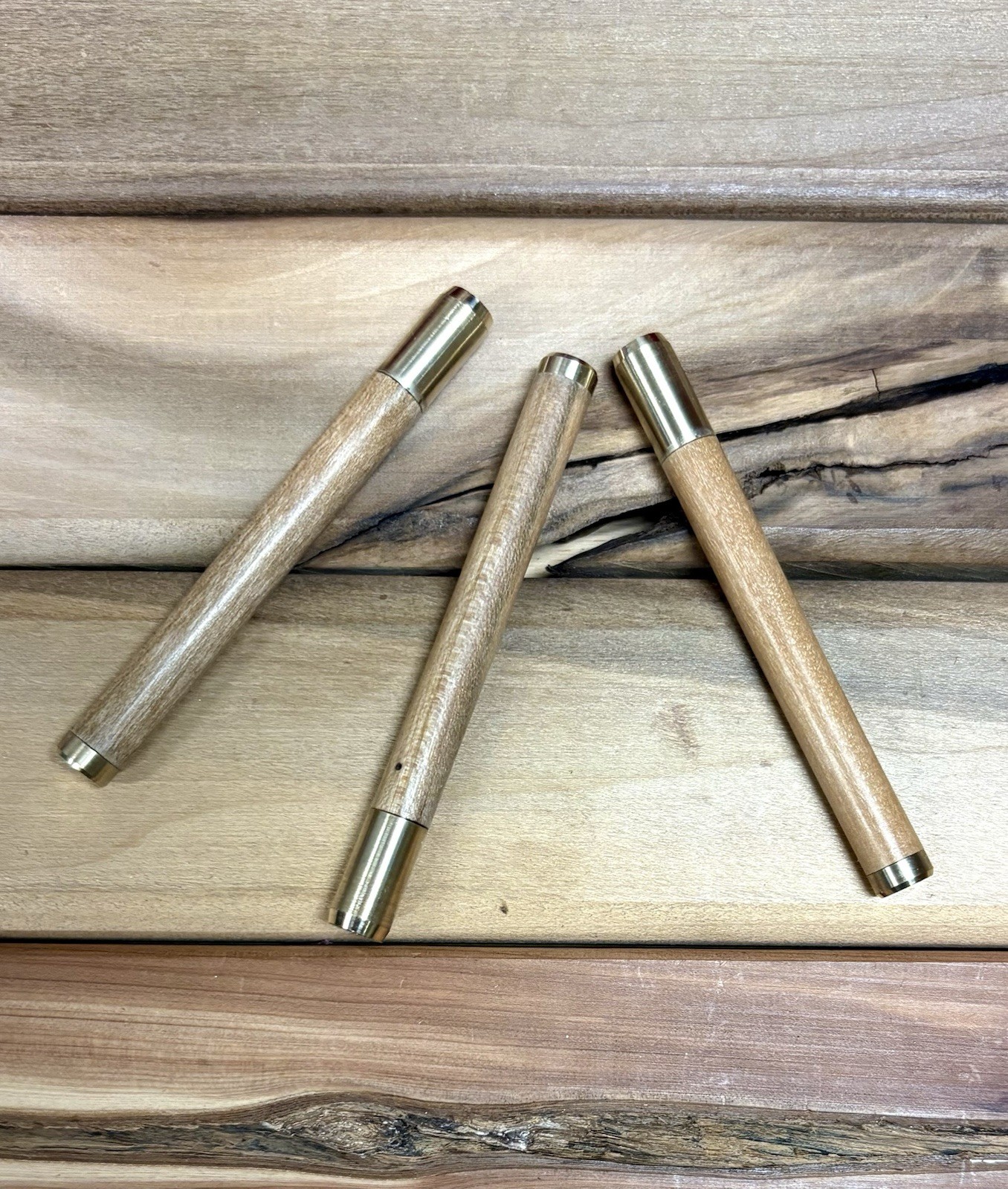 Individual 3″ American Cherry & Brass One Hitter Pipe x1- Handmade In The USA