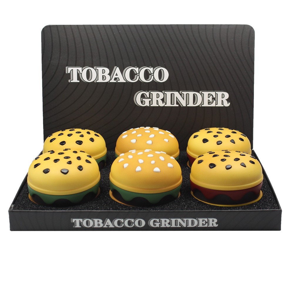 4-Layer Metal Spice Herb Grinder Creative Burger Design Manual Tobacco Crusher