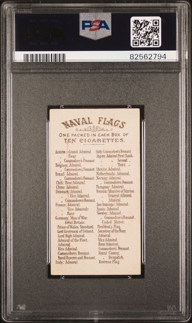 1886 N17 Allen & Ginter Naval Flags COMM. PENN., BRAZIL PSA 5 EX