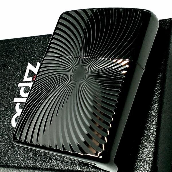 Zippo Lighter Black Titanium Wave Armor Case Double Sided Engraving Brass Japan