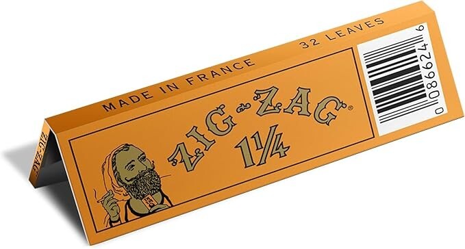 😎ZIG ZAG ORANGE CIGARETTE ROLLING PAPERS 1 1/4, 6 BOOKLETS✨👀
