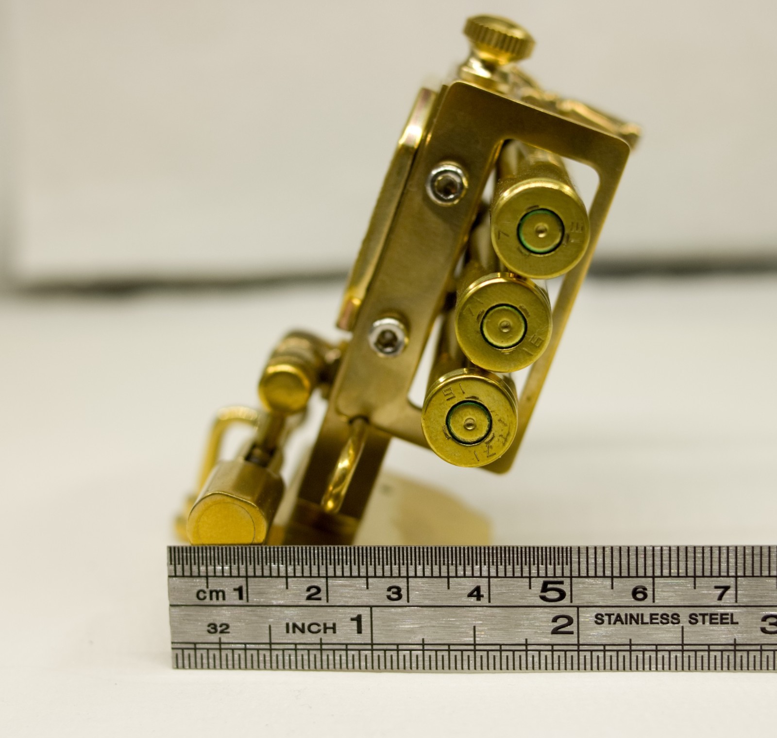 320g Heavy Solid Brass Bullet Kerosene Lighter Rotary Ignition Steampunk Unique
