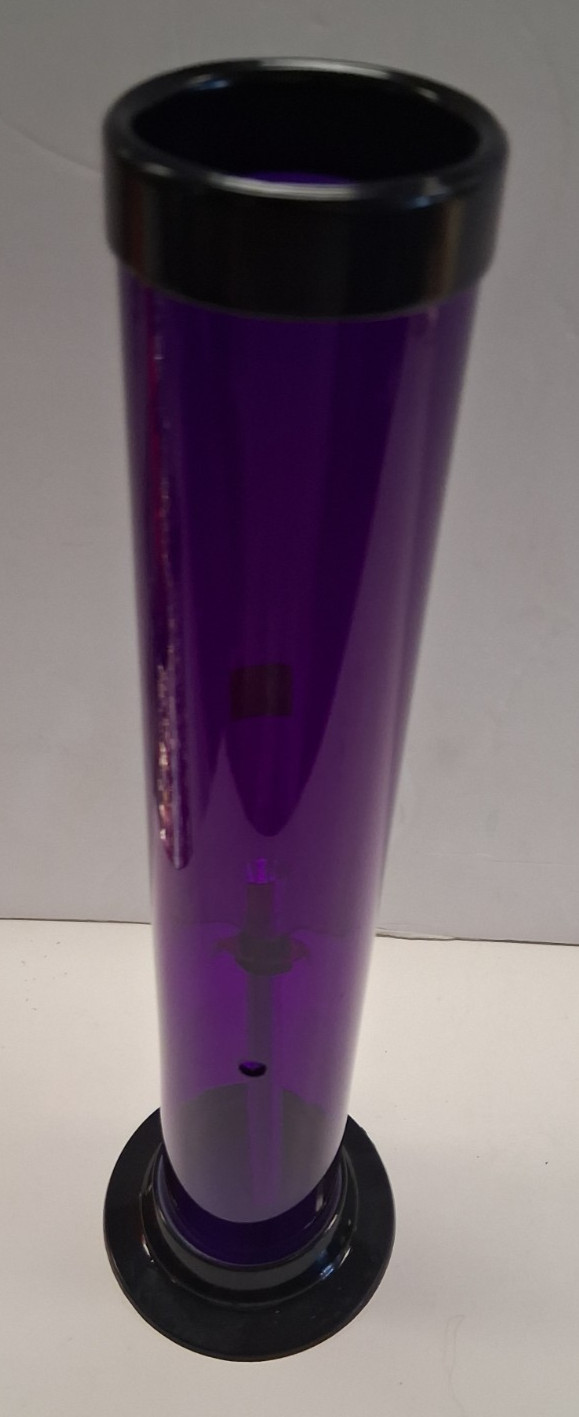 12″ ACRYLIC PLASTIC STRAIGHT HOOKAH WATER PIPE BONG THUMB CARB 2″M PURPLE