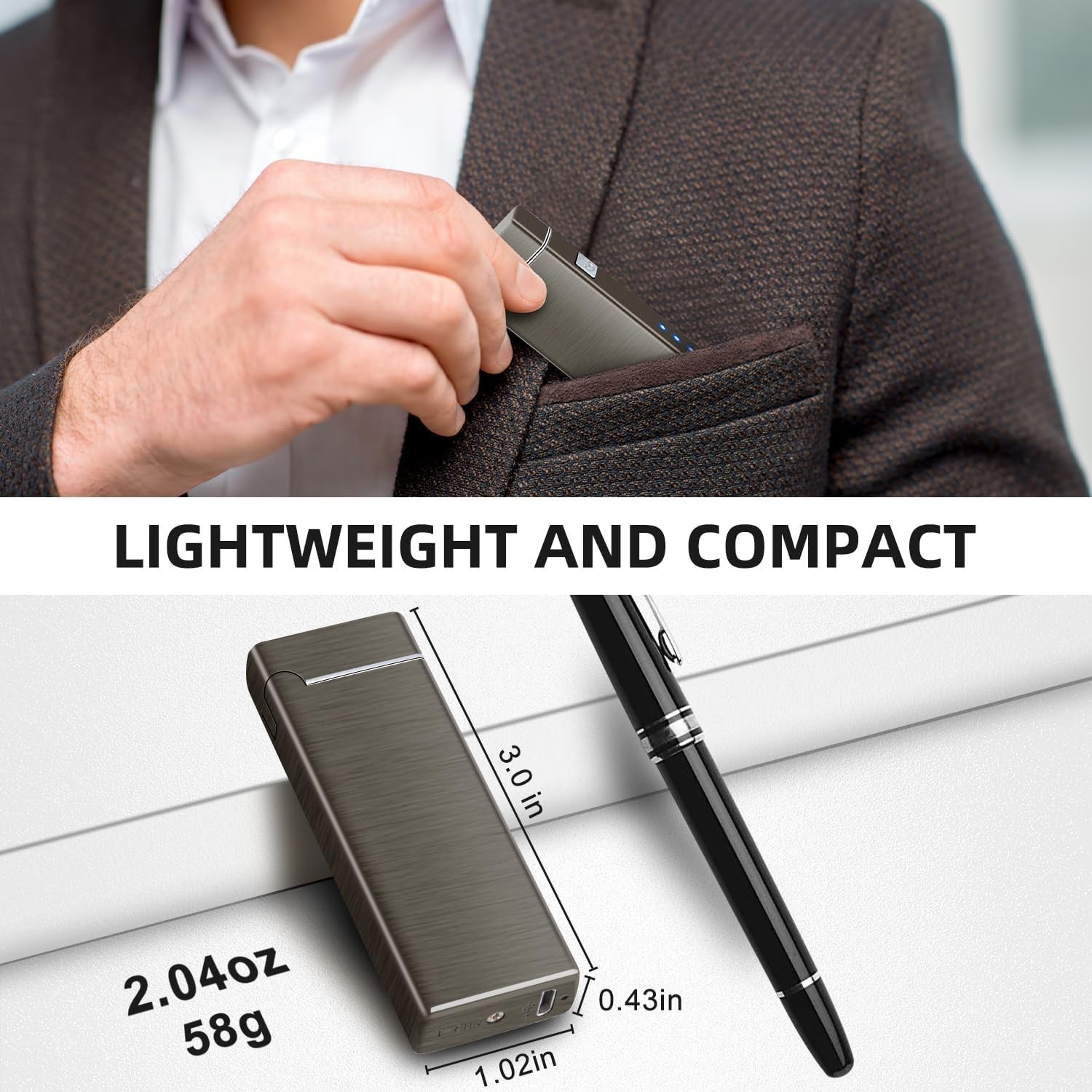 Durable Electric Lighter with Battery Indicator – Ideal for Camping & Gifting