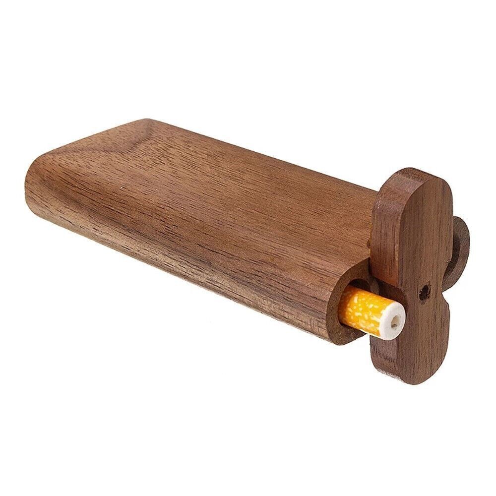 Wooden Dugout Pipe Self Cleaning Metal Bat Poker Smoking Pipe One Hitter Kit