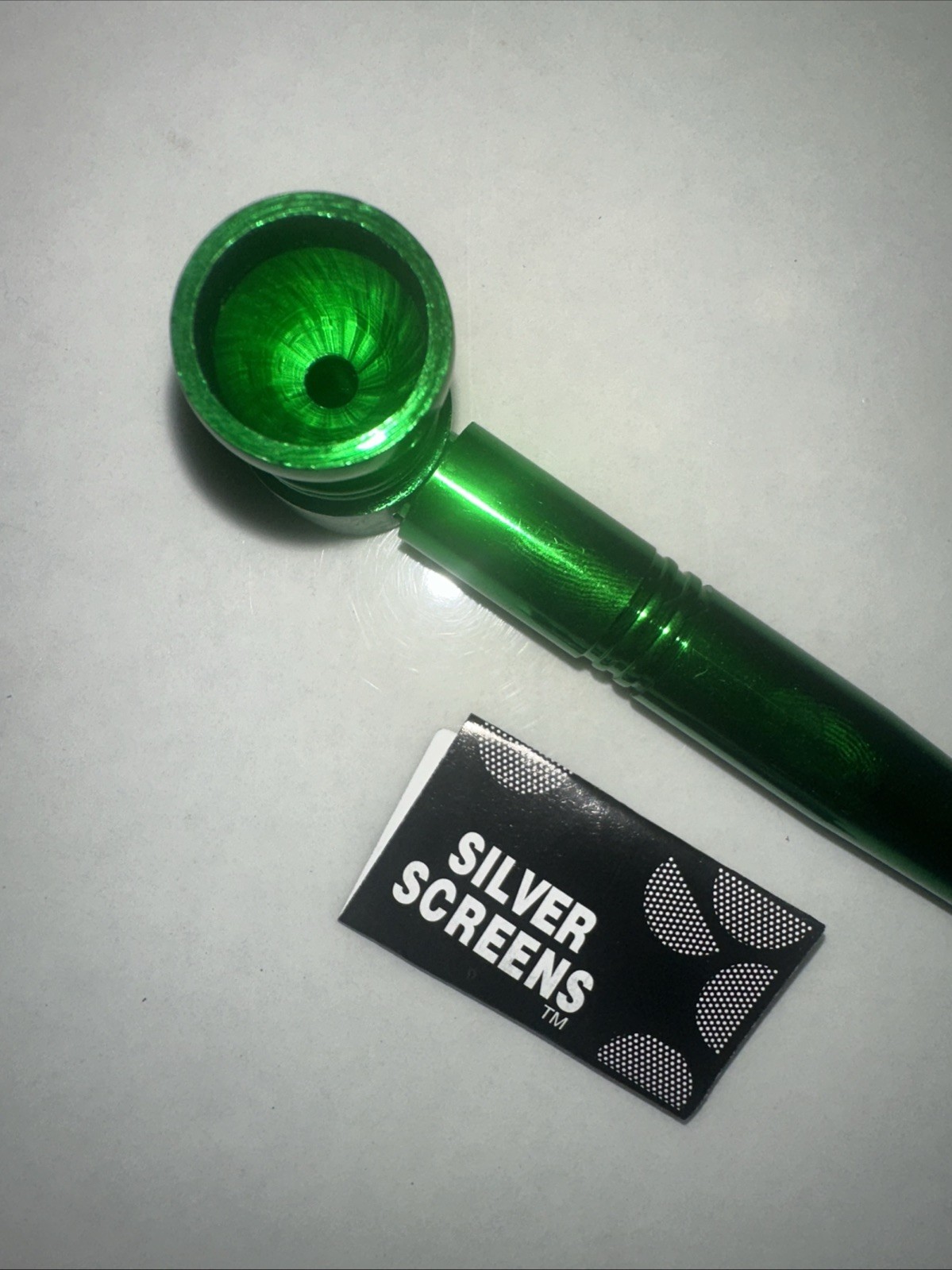 4” Metal Smoking Pipe And Screens GREEN Anodized METAL FREE SHIPPING