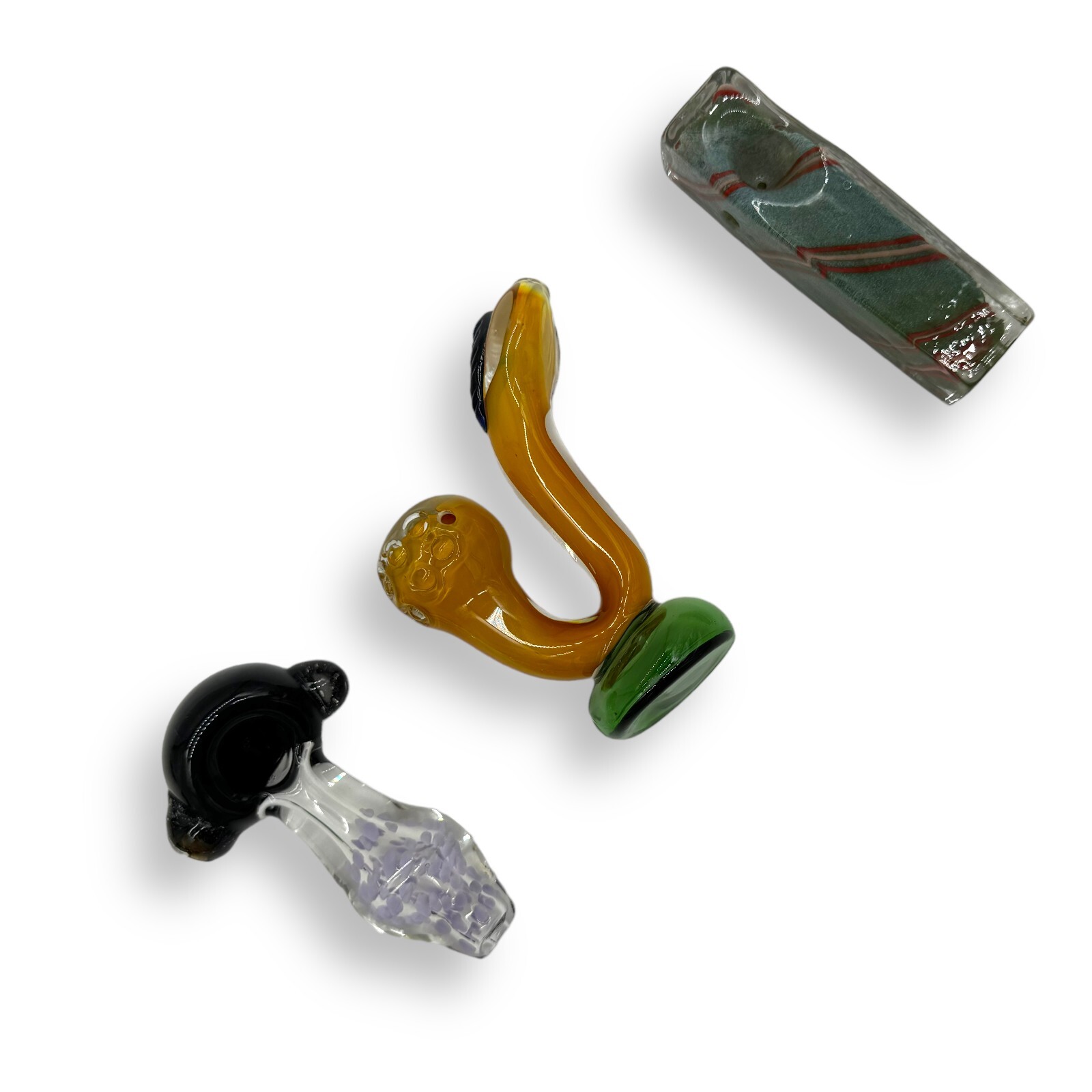 Tobacco Smoking Glass Pipe Wholesale , Bulk Lot , 10pcs , 5-6 inches
