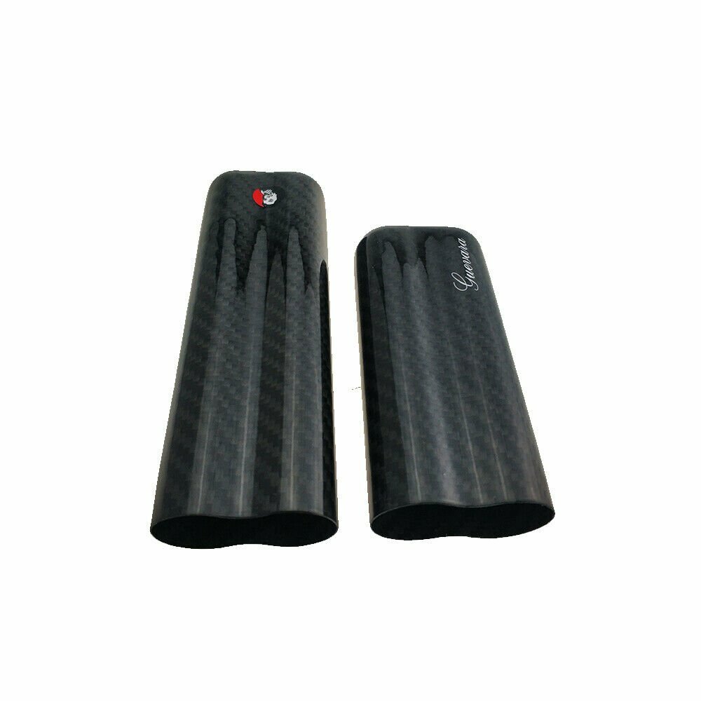 Black Carbon Fiber Cigar Case Holder 2 Cigar Portable 2 Tube Travel Case Gift
