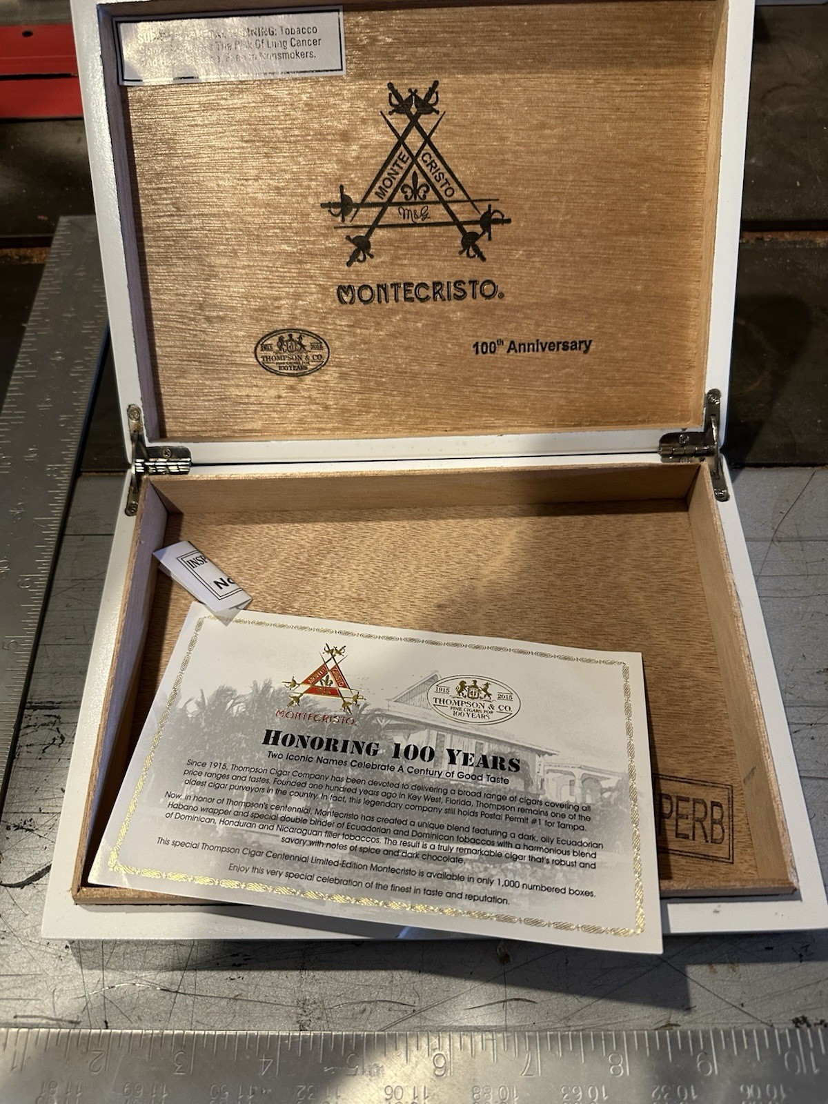 Limited Edition MonteCristo White Cigar Box Wood Wooden Spanish Cedar Lined