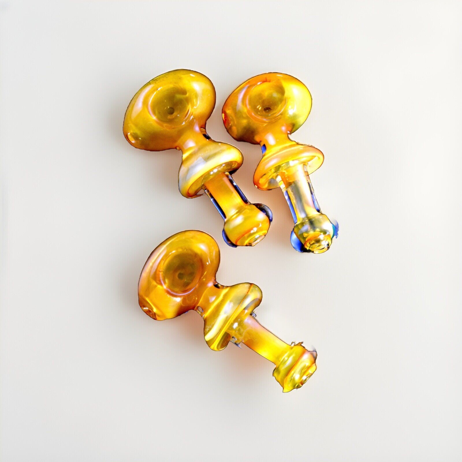 4.5” Smoking Glass Pipe, Color Changing Gold Fumed, Mushroom Ring Pipe, 135G