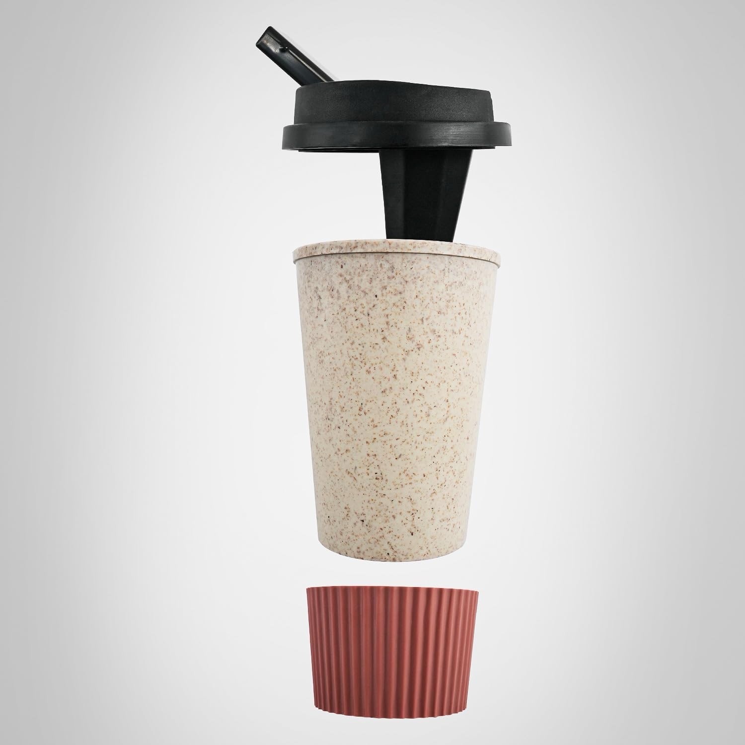 Portable Coffee Cup with Ceramic Bowl & High Temp Silicone Tobacco Water Pipe