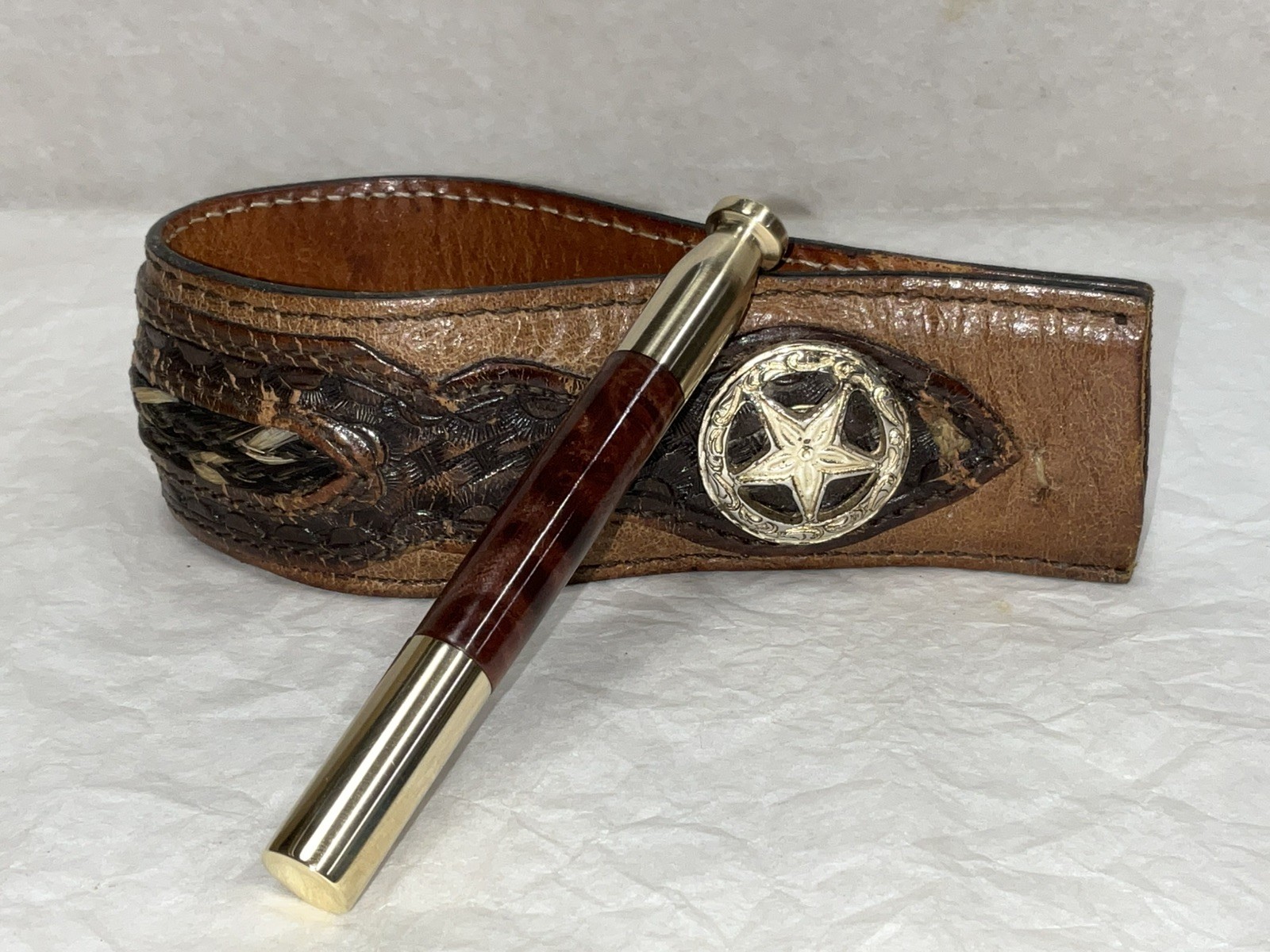 Tobacco Pipe Tamper And Pick Tool,, Bayur Burl From Southeast Asia And Brass!!!