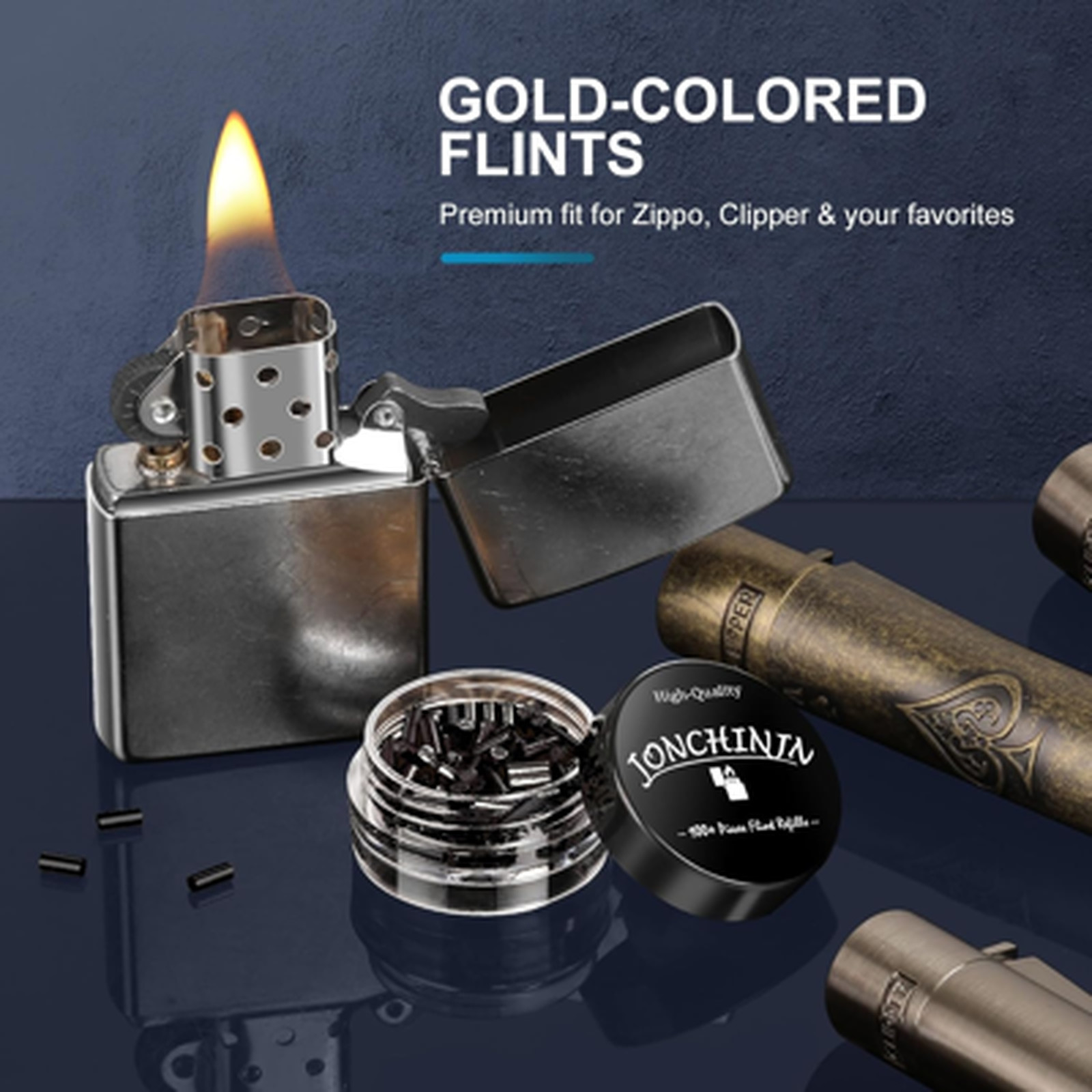 Flint Lighter Refills 100 Pack Universal Fit for Zippo Clipper Long-Lasting