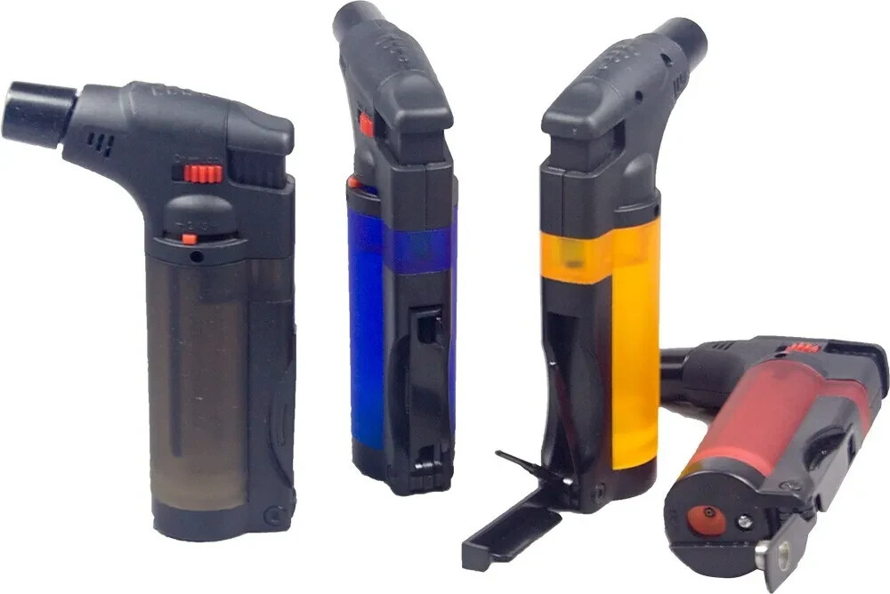 4 Pack Jumbo 4″ Jet Flame Torch Gun Lighter Refillable Adjustable W/Tools