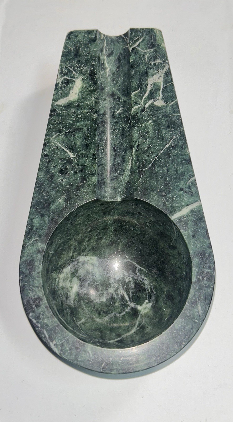 Vintage Green Marble Cigar Rest Holder 3lb 3oz Heavy Duty MCM 7” Catchall