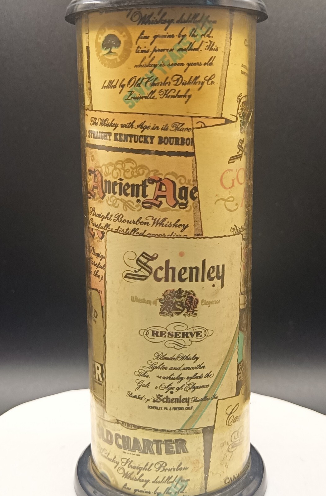 Unique Vintage Multiple Whiskey Labels Advertisement Petrol Table Lighter Workin