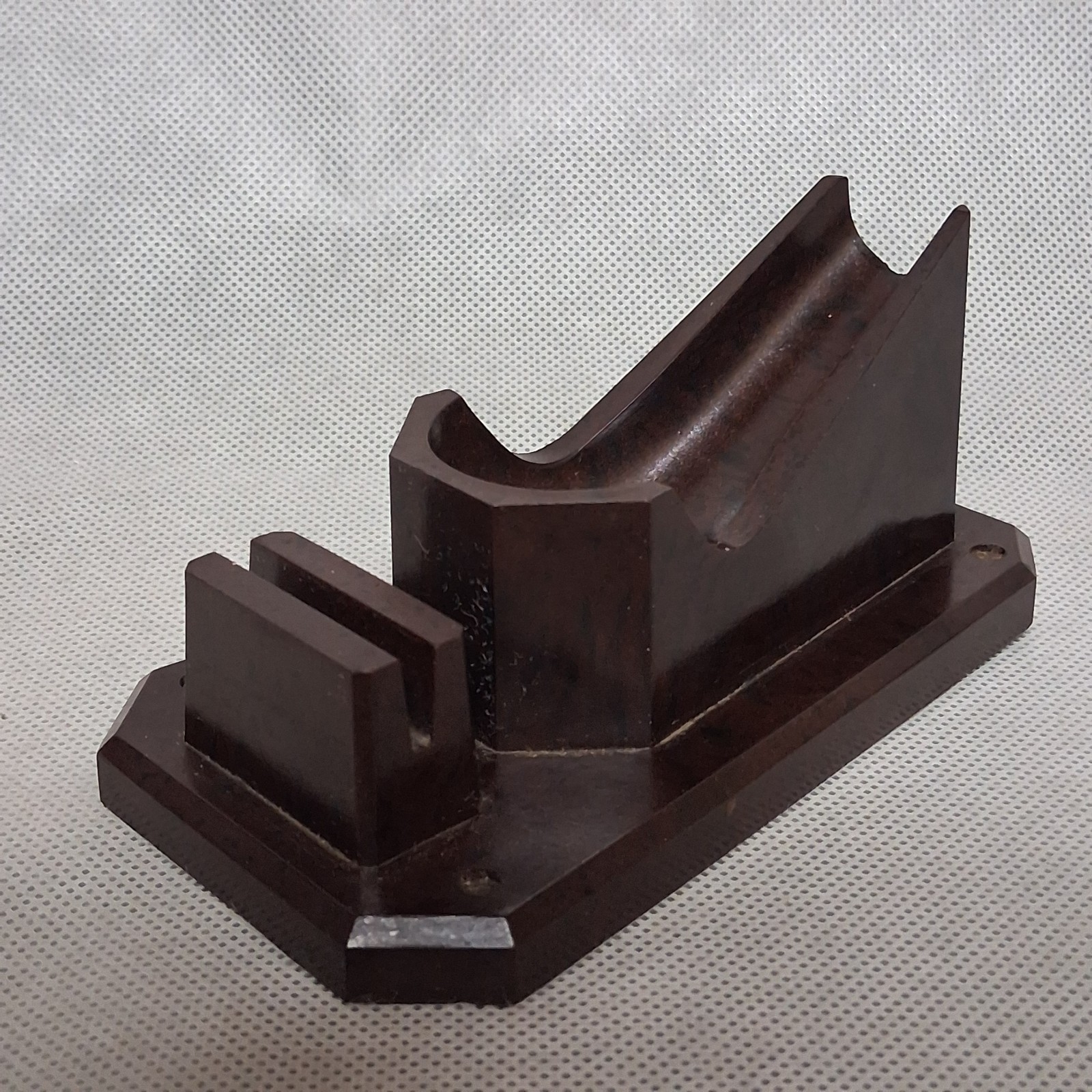 Vintage Bakelite Tobacco Pipe and Matchbook Holder Stand Brown