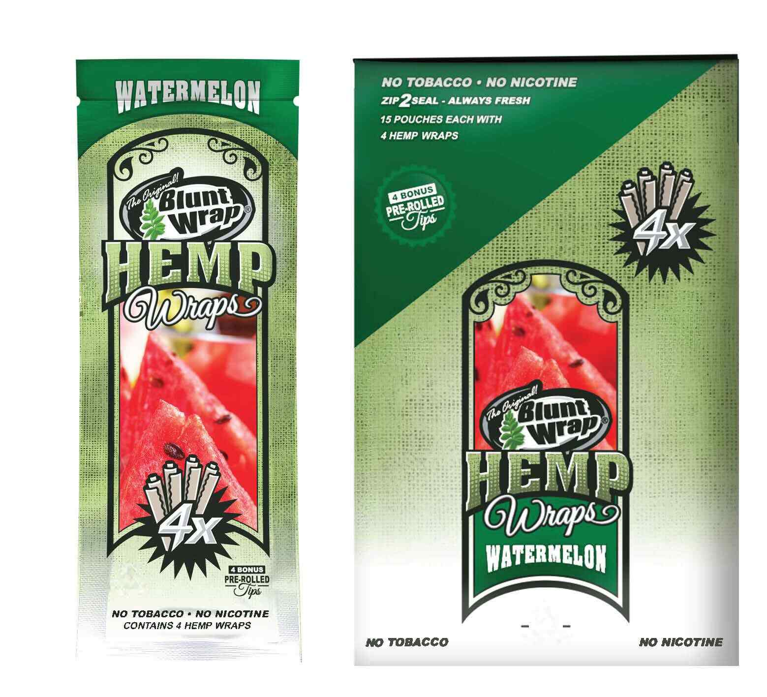 FULL DISPLAY The Original B Wrap Watermelon Flavor – (60 Wraps)