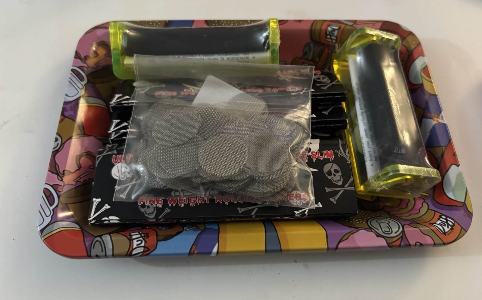 Homer Simpson Tray Hornet KSS (5) Pack Rolling Papers (2) 77mm Rollers & 100 S