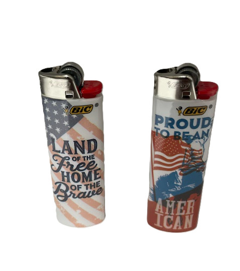 BIC Printed Lighters – PATRIOT Collection | 5-Count | Brand New | Free Shipping