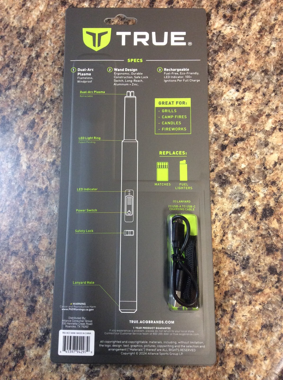 TRUE Plasma Lighter Rechargeable Dual Arc Plasma