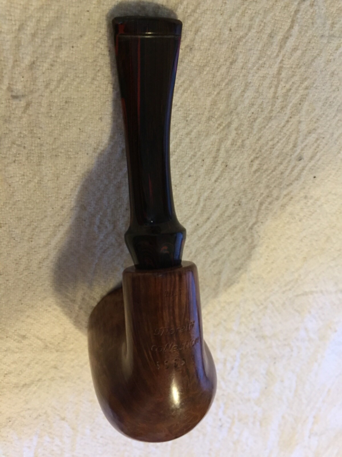 Unsmoked Moretti Collection Bent Billiard Cumberland Stem Estate Pipe